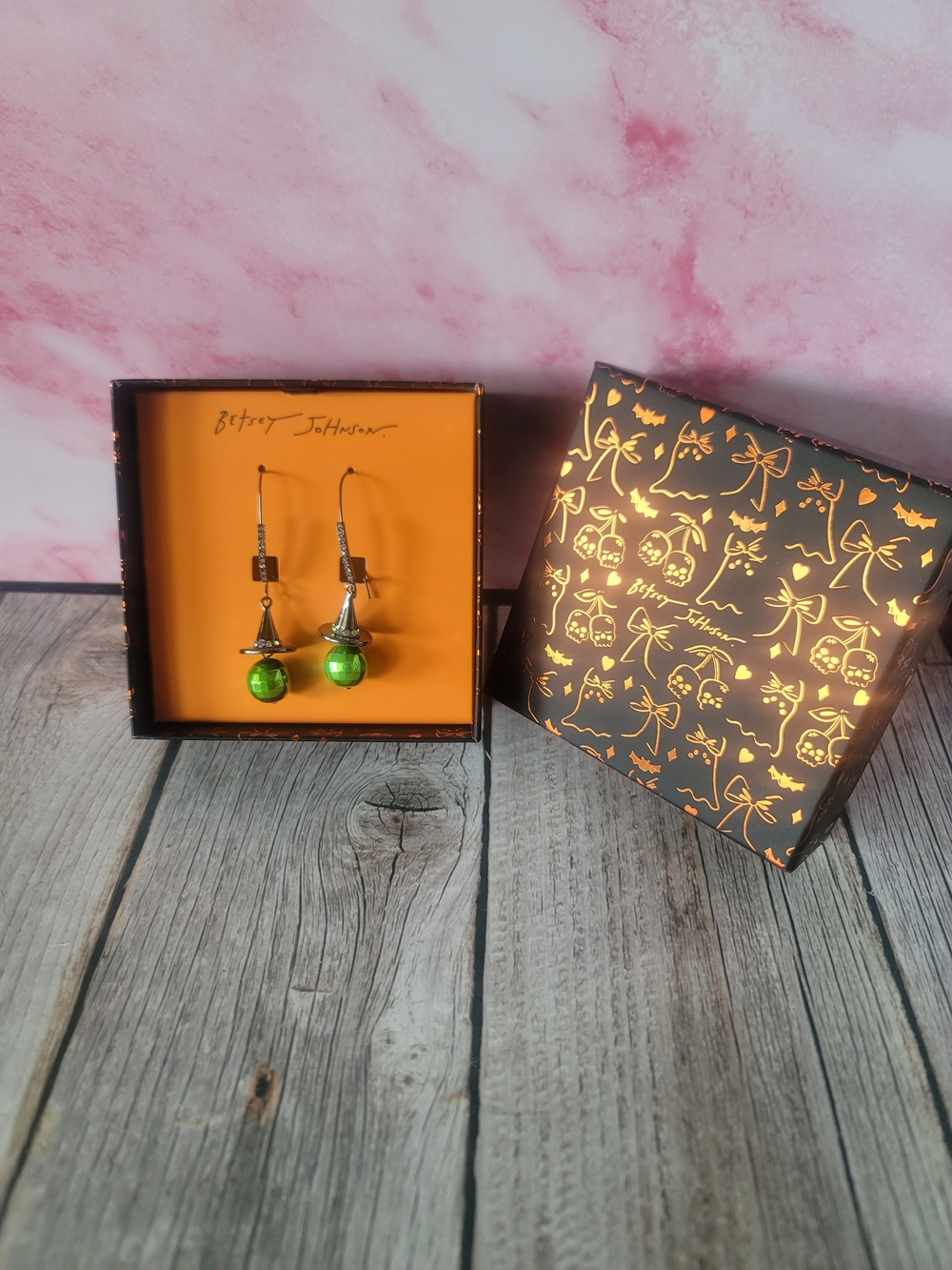 Betsey Johnson Disco Witch Hat Shephard Hook Earrings